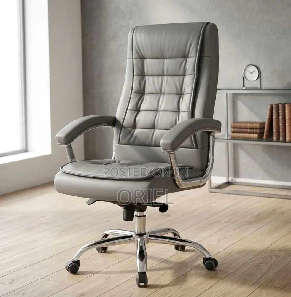 Gray Leather Office Chair : Grey Leather Workstation Chair