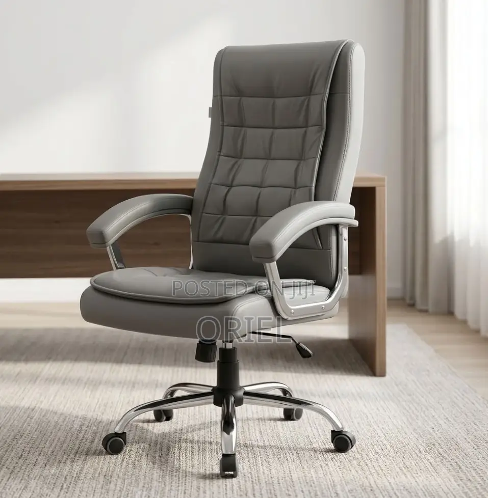Gray Leather Office Chair : Grey Leather Workstation Chair