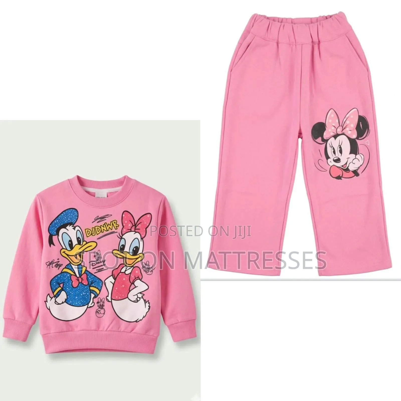 2pc Set for Baby Girls. Age 2-7years. Baby Pink/Hot Pink/Black.