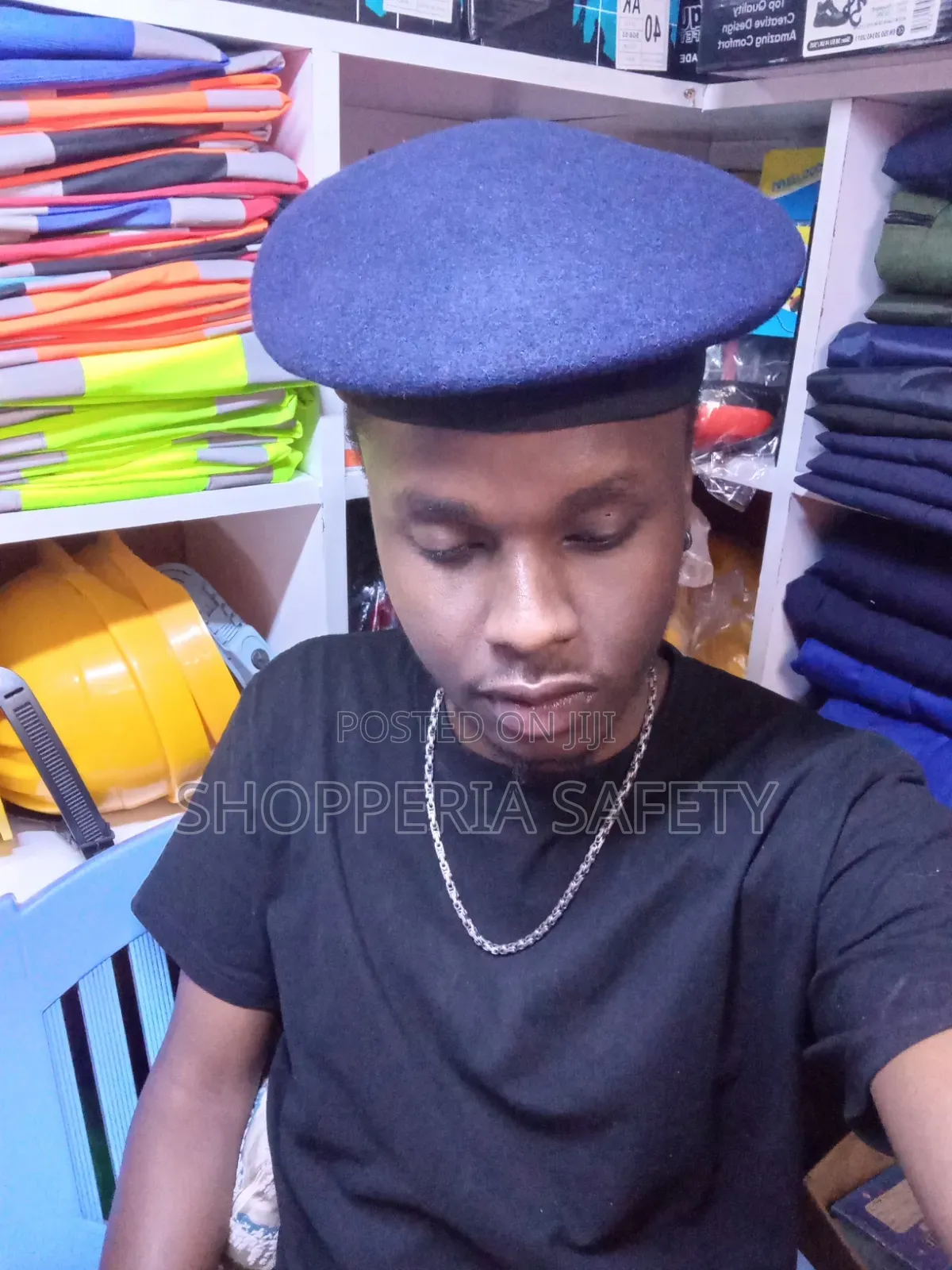 Navy Blue Cotton Beret