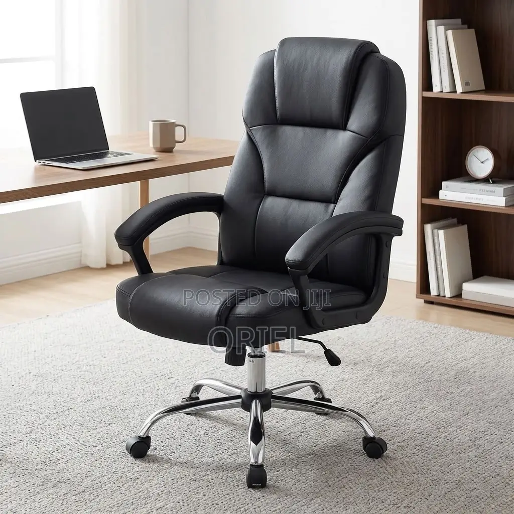 Executive Chair : High-Quality Black Leather Executive Chair