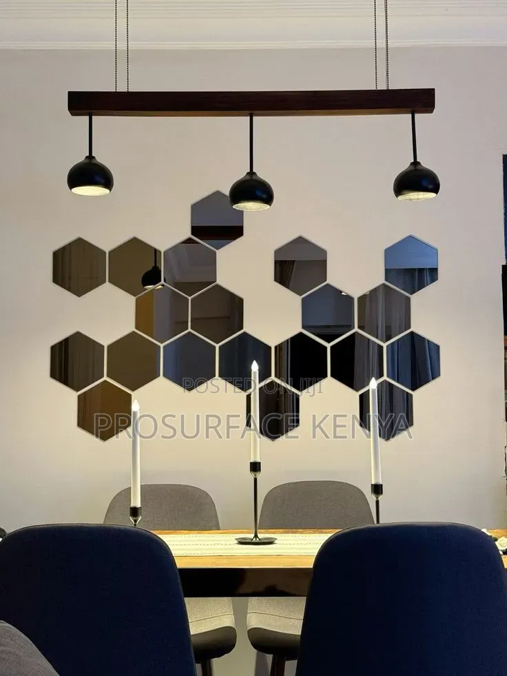 Hexagonal Mirrors Elegant Honeycomb Wall Décor