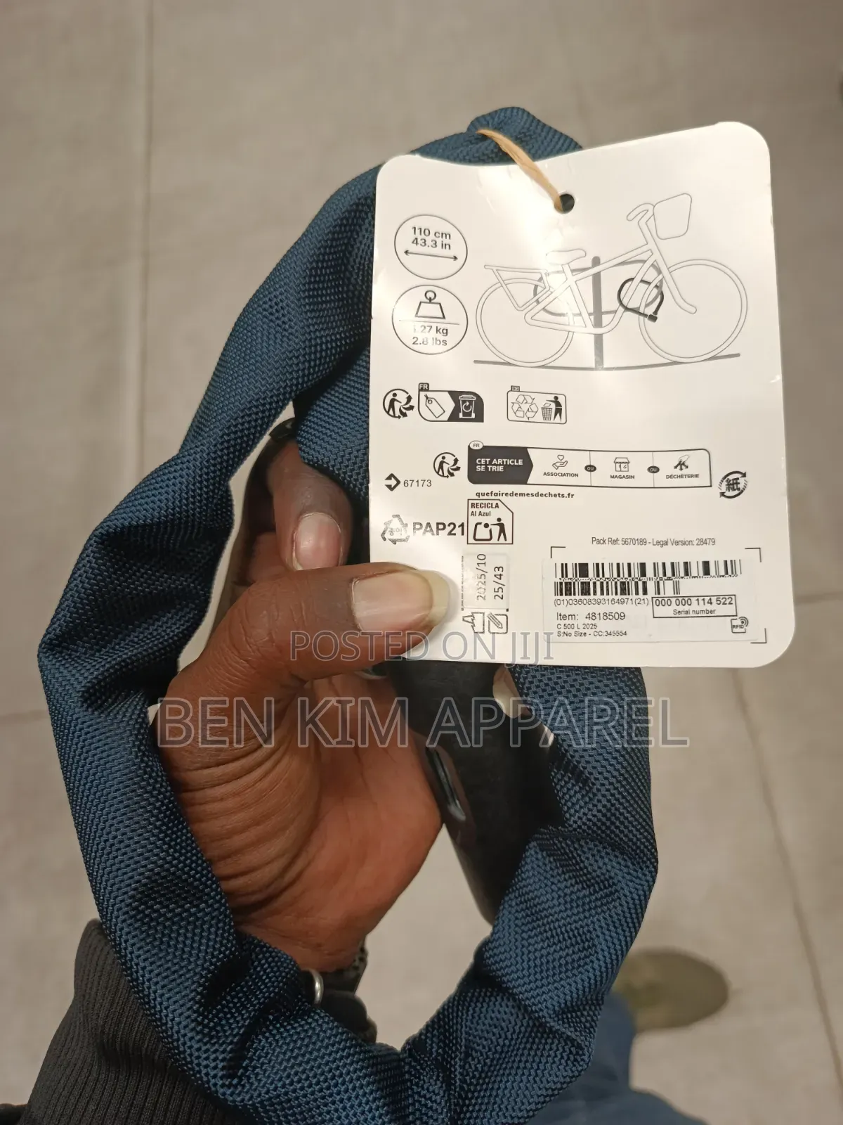110cms High Protection Bike Lock 3 Keys 1.3 Kgs.