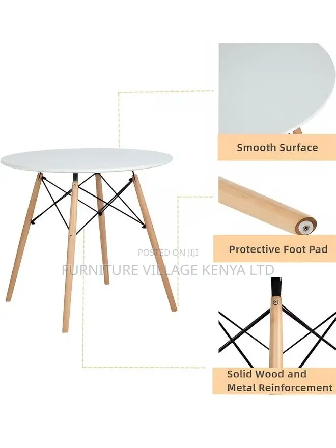 Dining Table; Round MDF/Wooden Frame High Dining Table