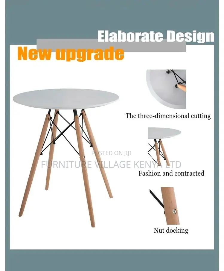 Dining Table; Round MDF/Wooden Frame High Dining Table