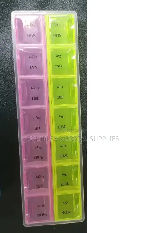 7 Day Day and Night Plastic Pill Organizer (14 Compartments)