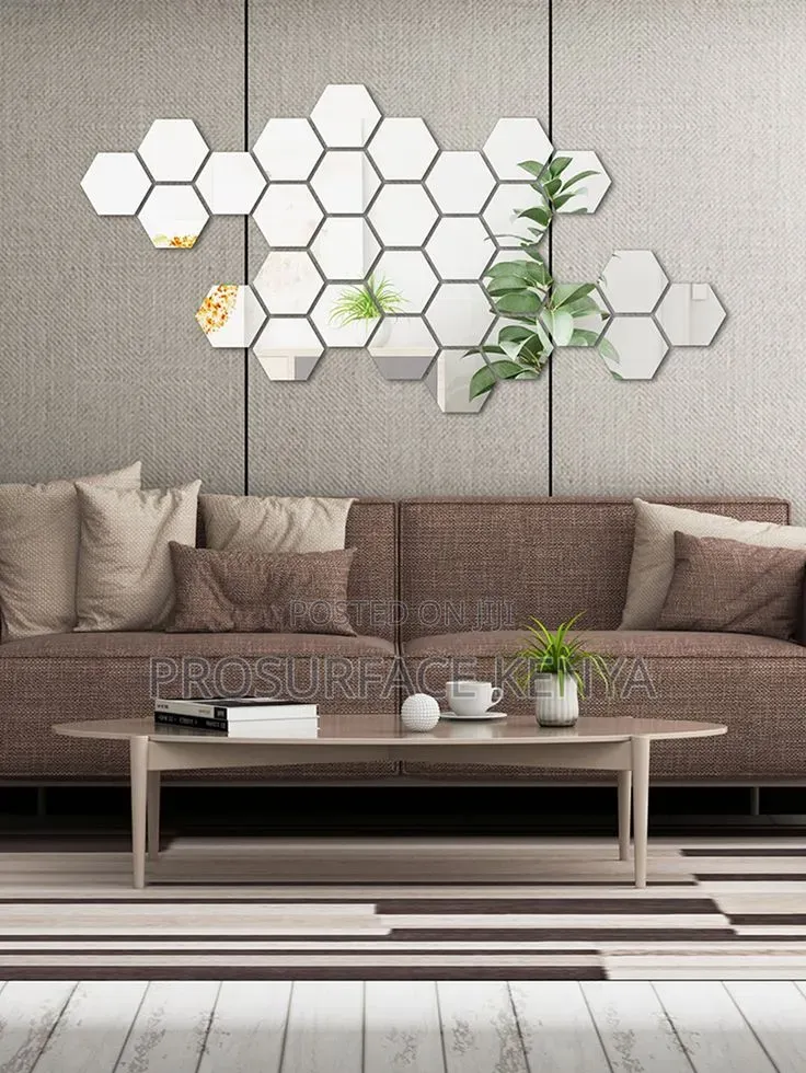 Hexagonal Mirrors Modern Décor for Homes & Offices