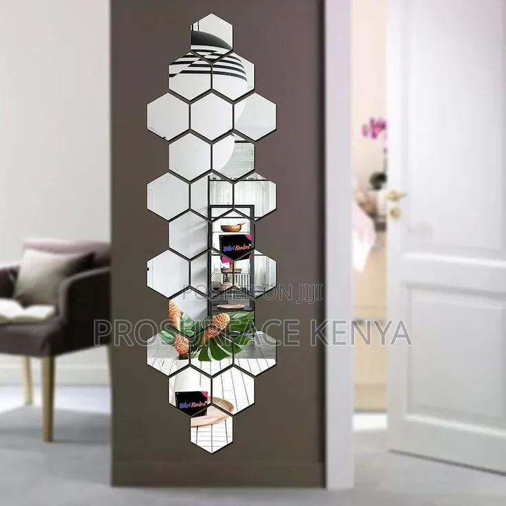 Hexagonal Mirrors Modern Décor for Homes & Offices