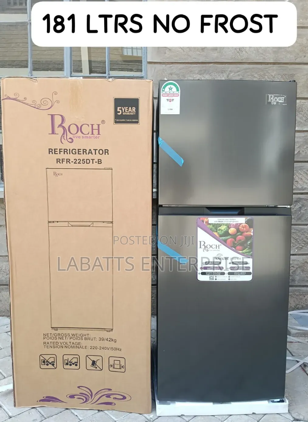Roch 181 Litres Double Door No-Frost Fridge – Efficient & Convenient