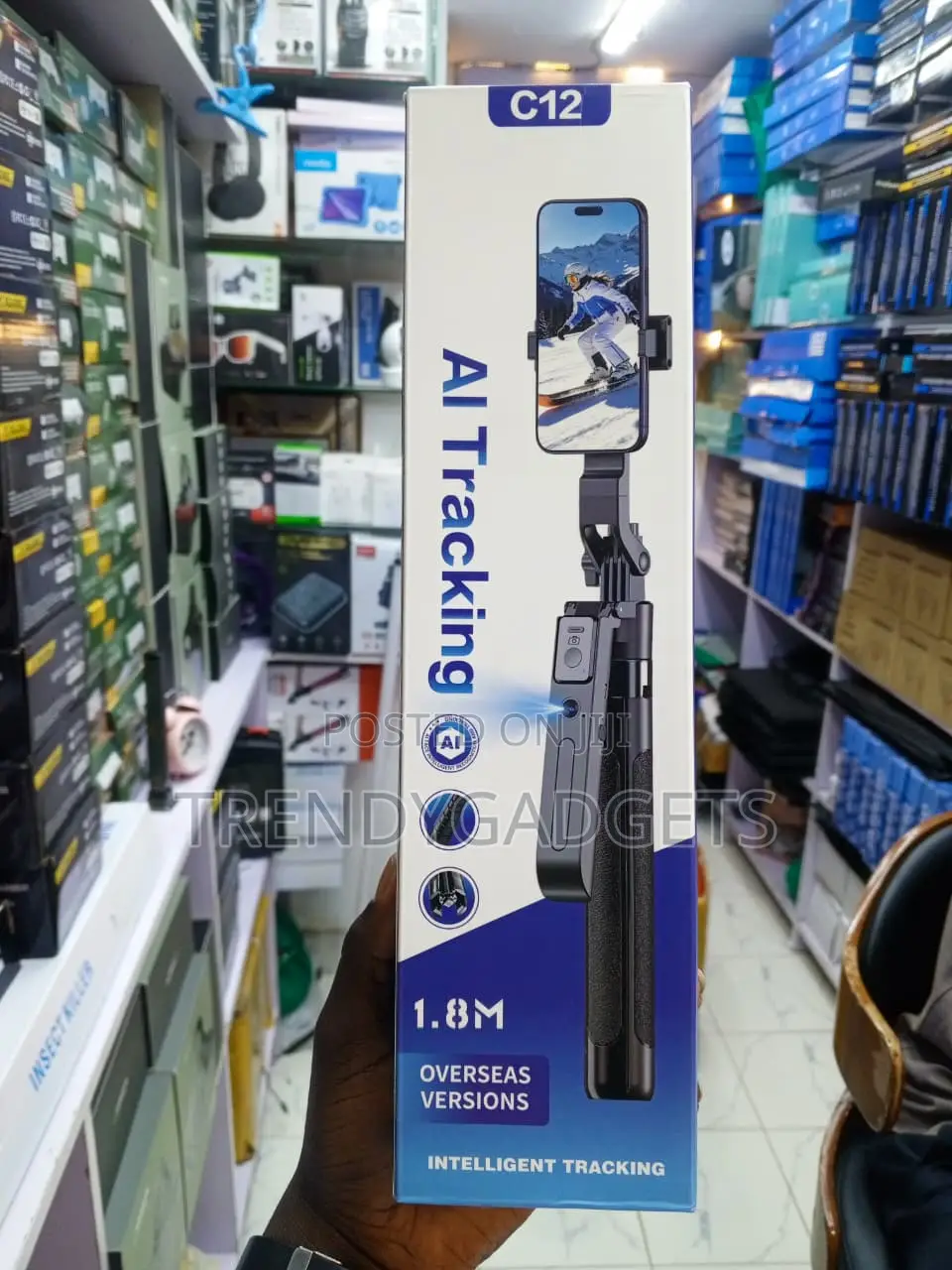C12 AI Tracking Selfie Stick Tripod 1.8M With Remote Shutter