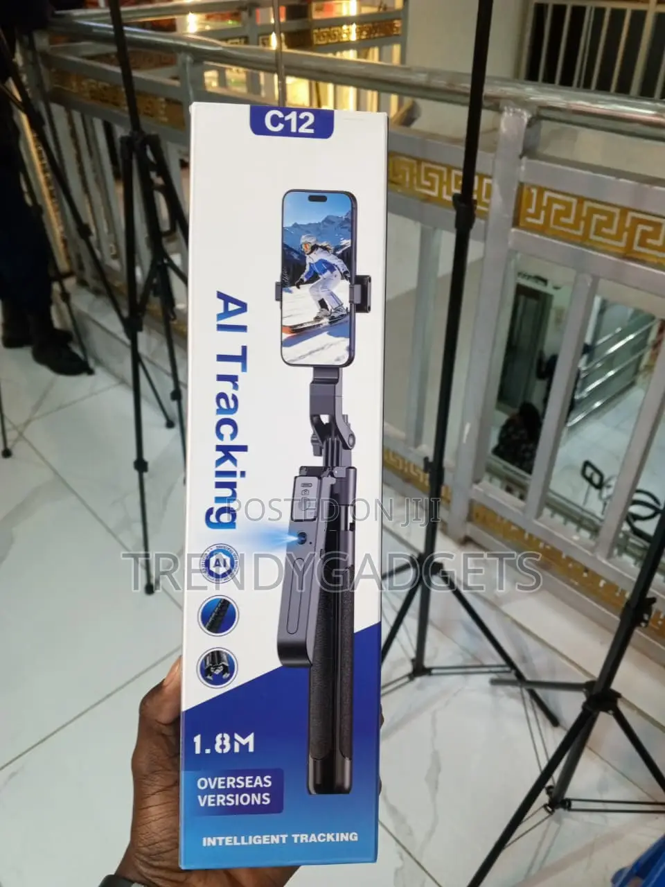 C12 AI Face Tracking Selfie Stick Tripod 1.8M for Smartphones