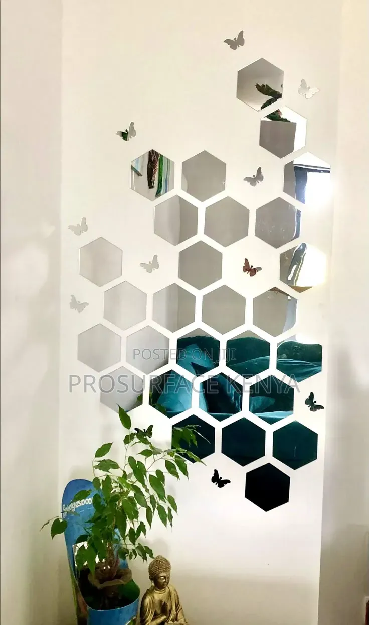 Hexagonal Mirrors Stylish Geometric Wall Décor