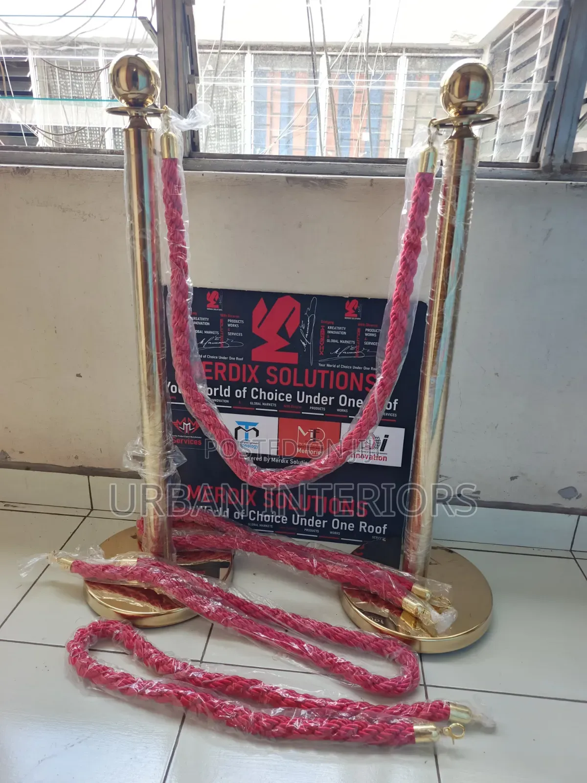 Gold & Red Stanchions Gold & Red Stanchions One Meter Wide