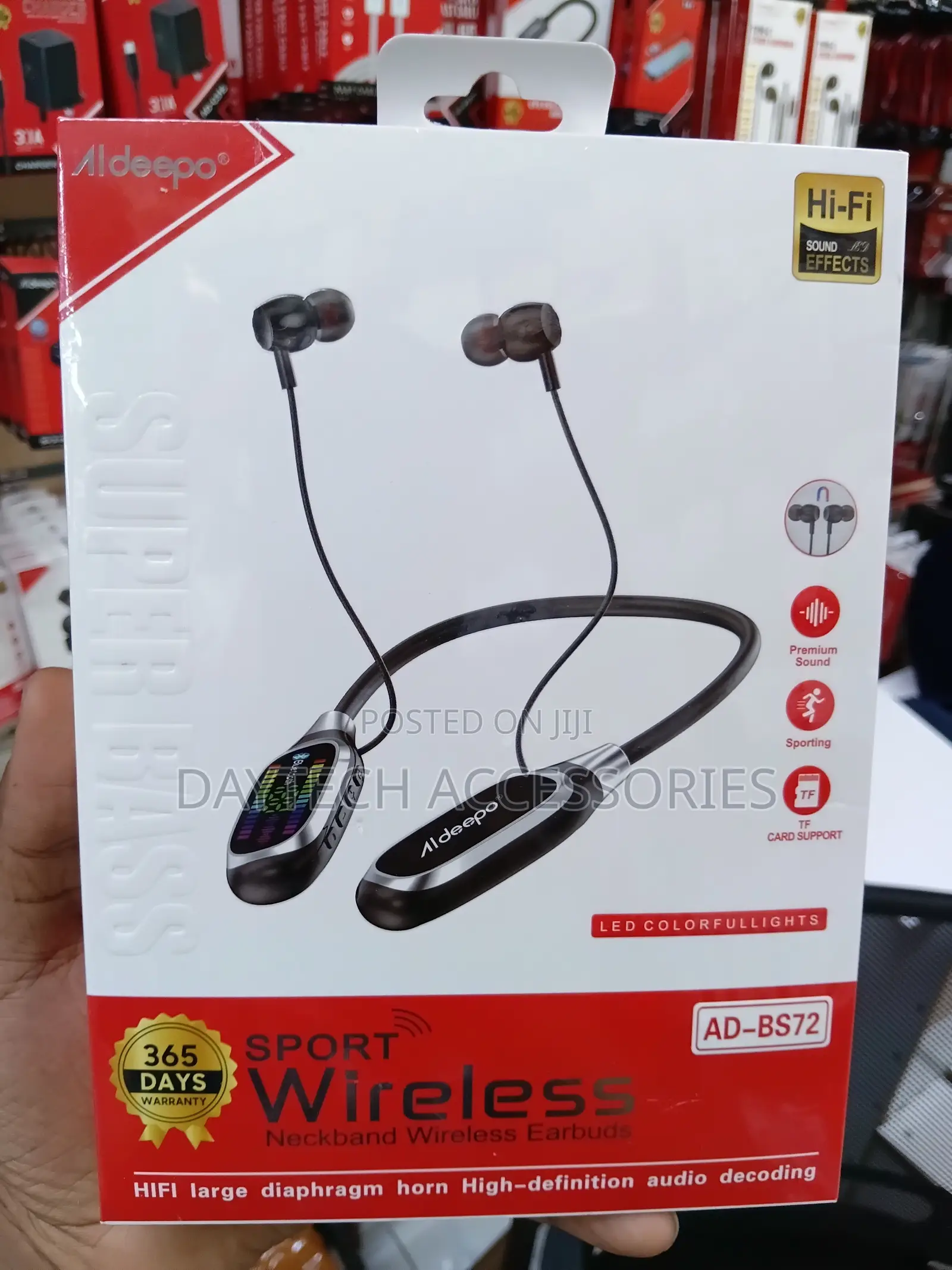 Aldeepo AD-BS72 Wireless Necklace Earphones in Black