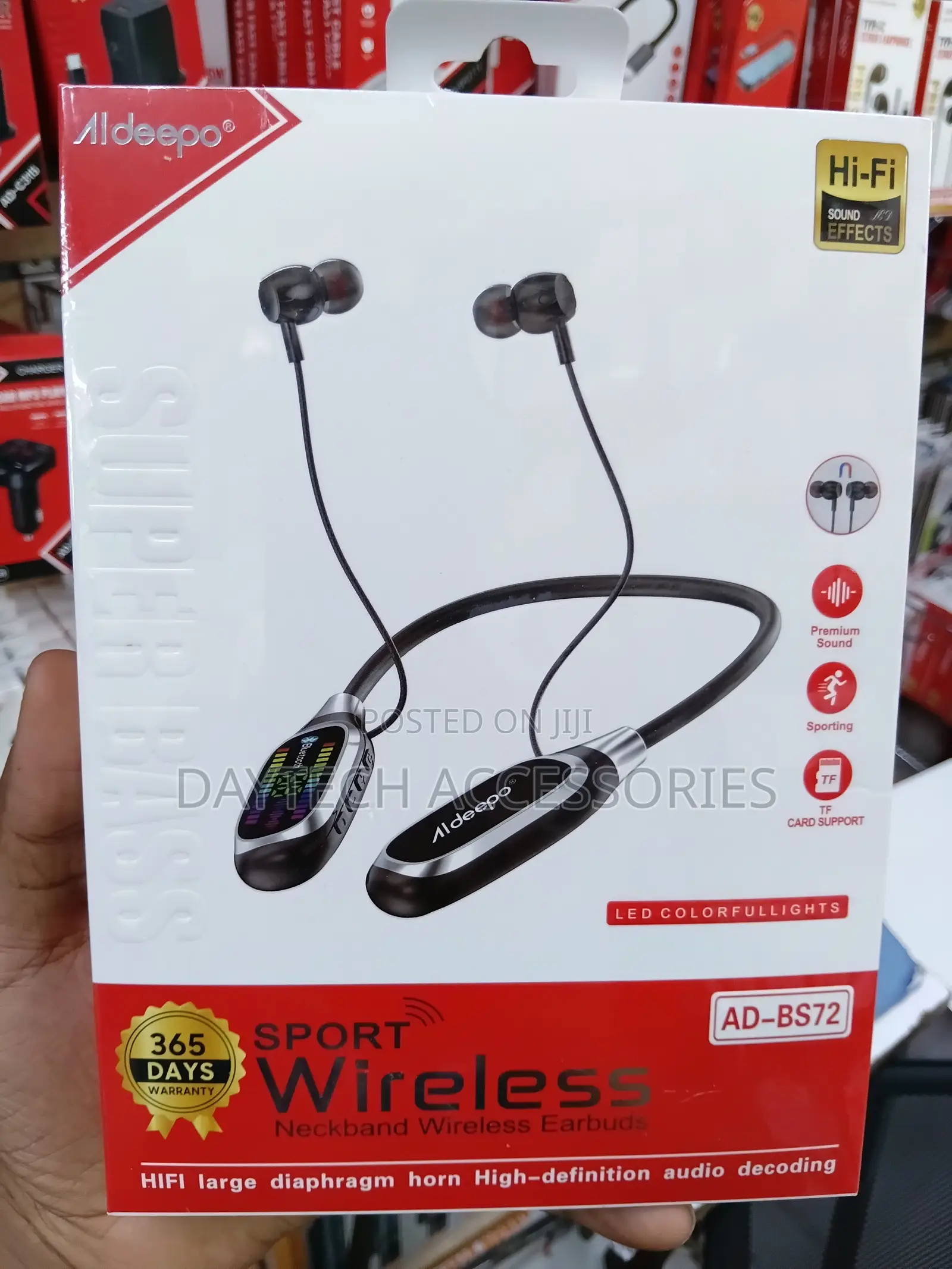 Aldeepo AD-BS72 Wireless Necklace Earphones in Black