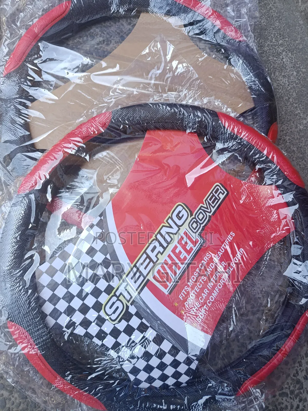 Steering Wheel Cover Red and Black