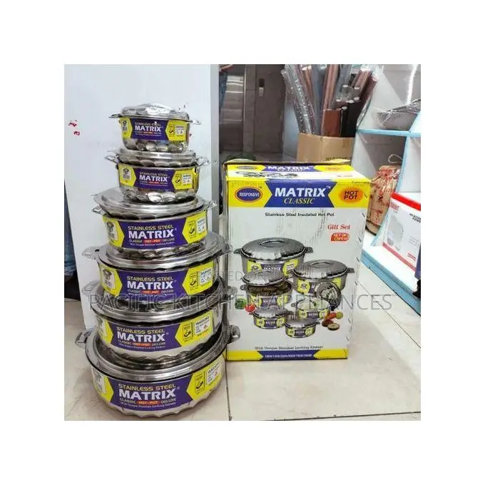 Matrix 6pcs Premium Stainless Steel Heavy Gauge Insulated Hotpots