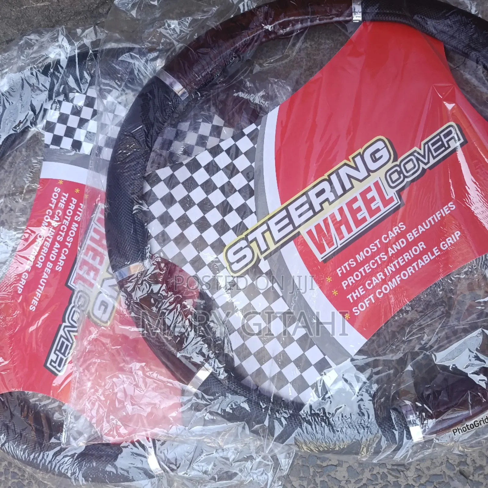 Steering Wheel Cover With Ring / Brown and Black in Colour