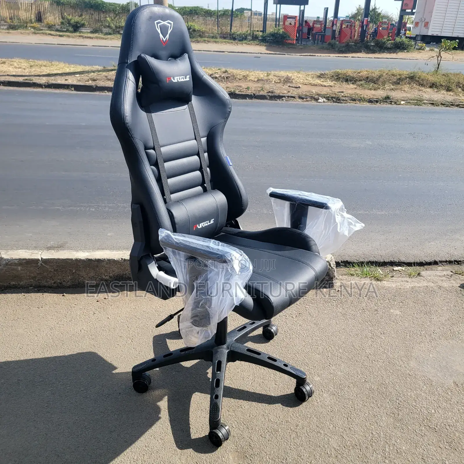 Premium Black Ergonomic Gaming Chair With Headrest, Lumbar Support