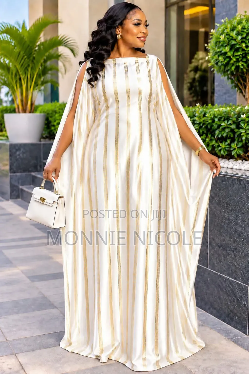 Classy Nude Maxi Dress. Stylish Wedding Kaftan
