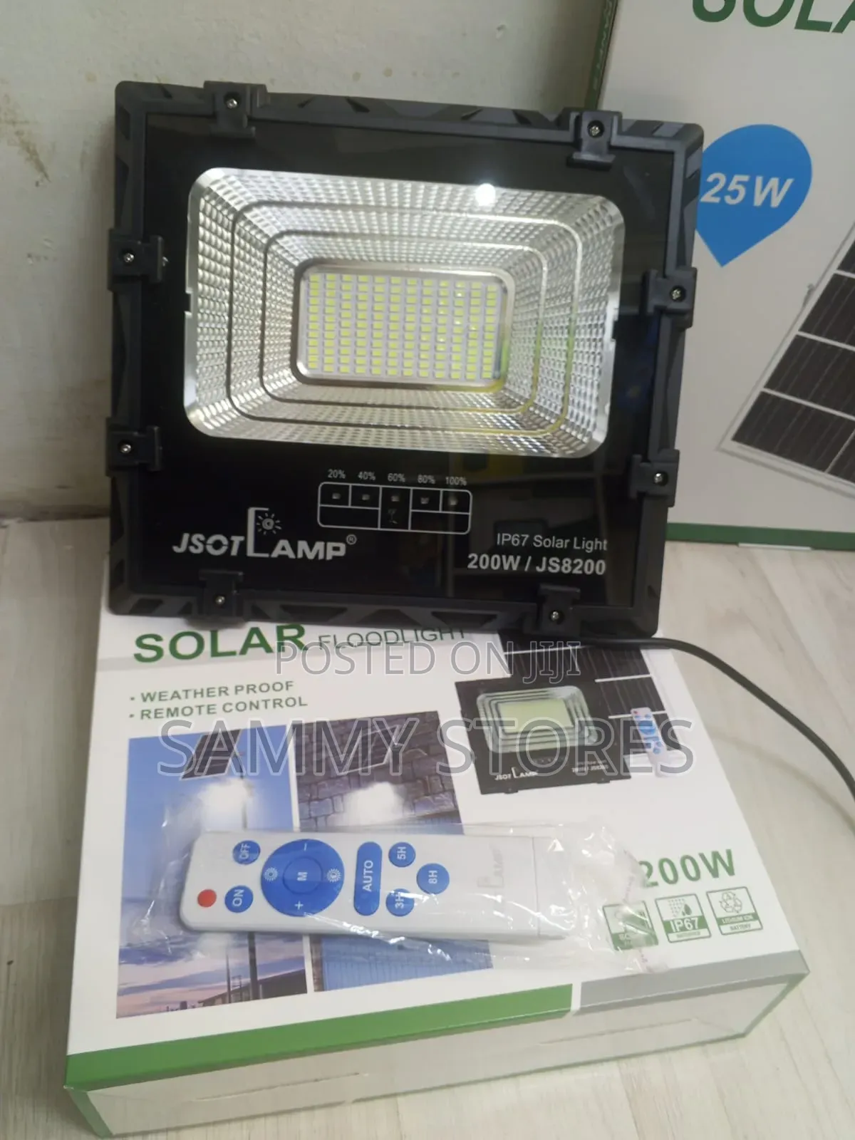 JSOT Lamp 200W Solar LED Flood Light for Compound, Gate & Garden