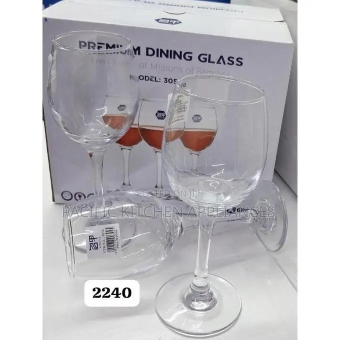 6 Piece Crystal Wine Glass Set Elegant Stemmed Deli Glasses