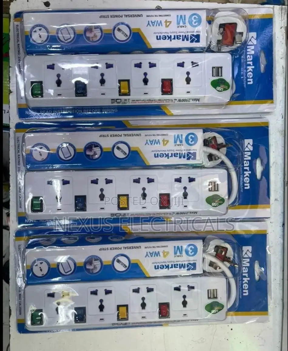 Extension Marken 4way 3metres With USB Ports