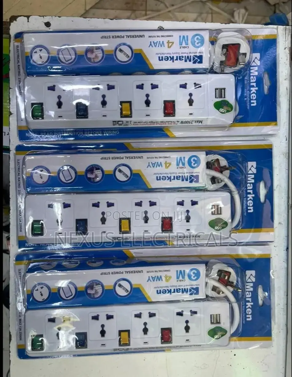 Extension Marken 4way 3metres With USB Ports