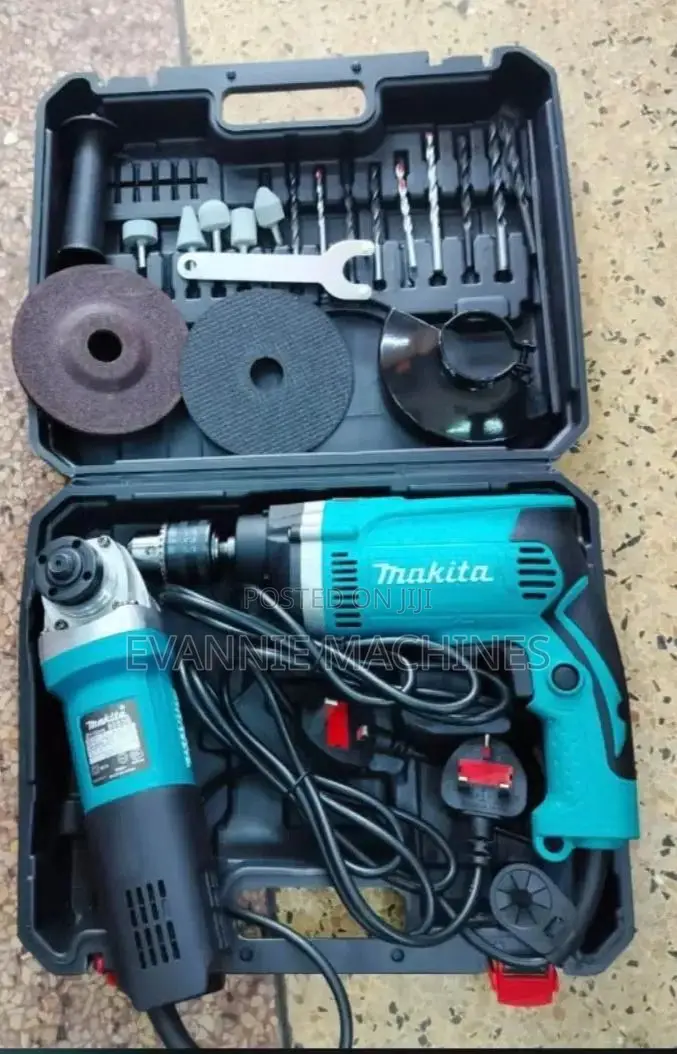 Electric Makita Combo Drill and Grinder Set