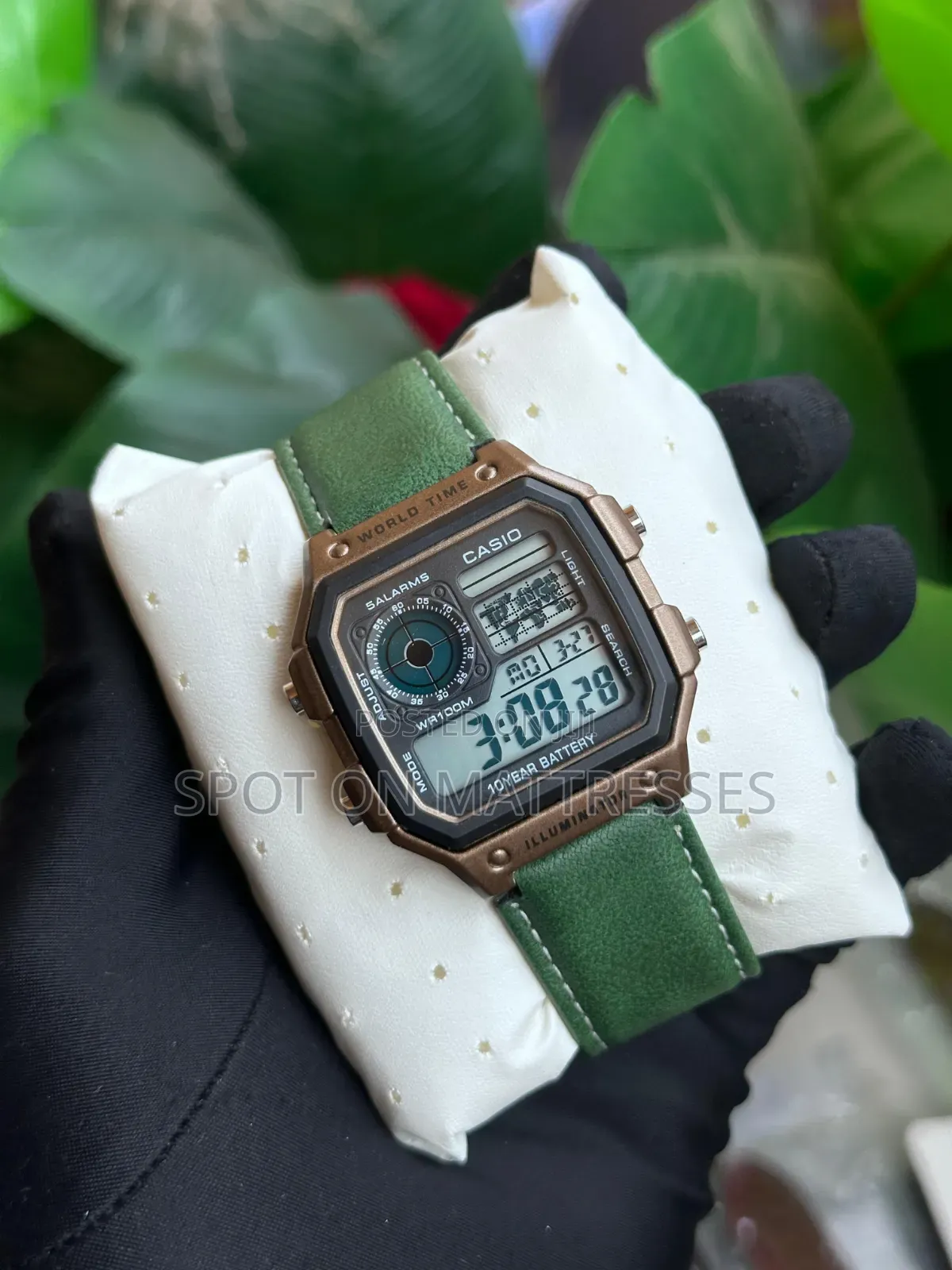 Casio Worldtime Watch for Men. Black/Green/Brown. Countrywide Delivery