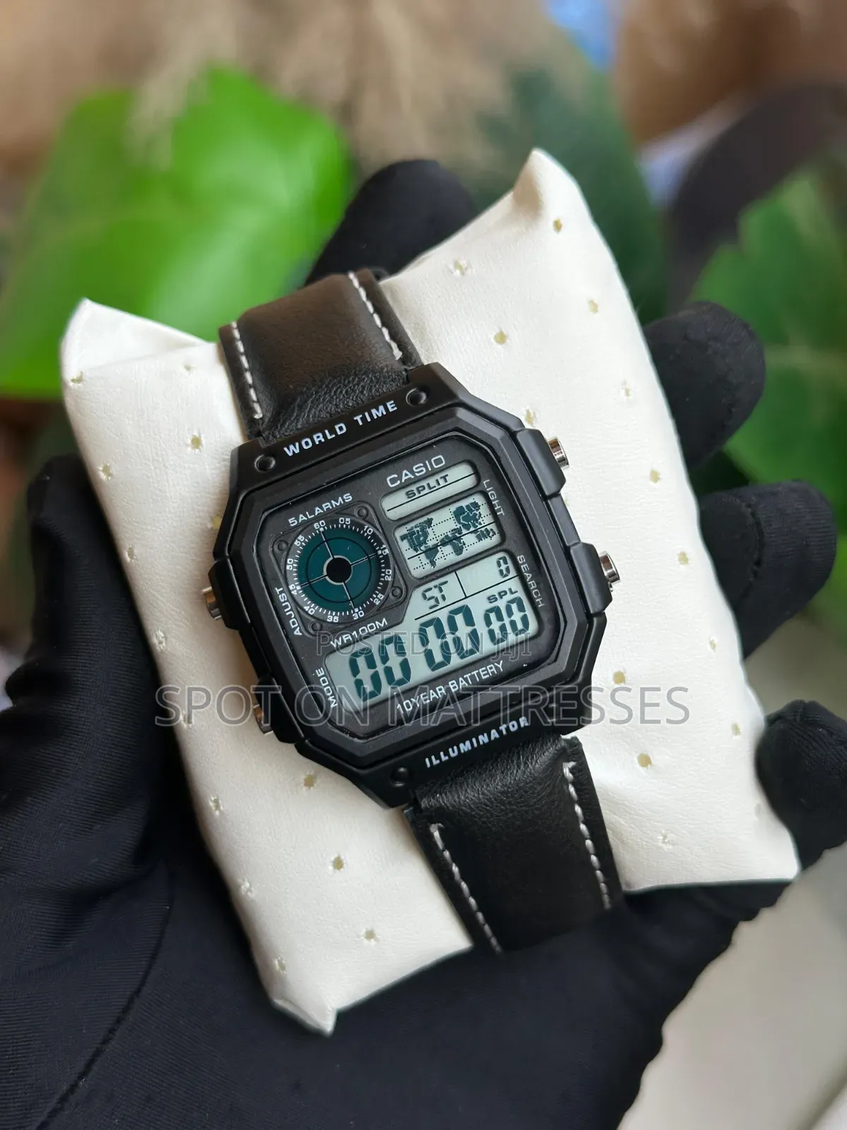 Casio Worldtime Watch for Men. Black/Green/Brown. Countrywide Delivery