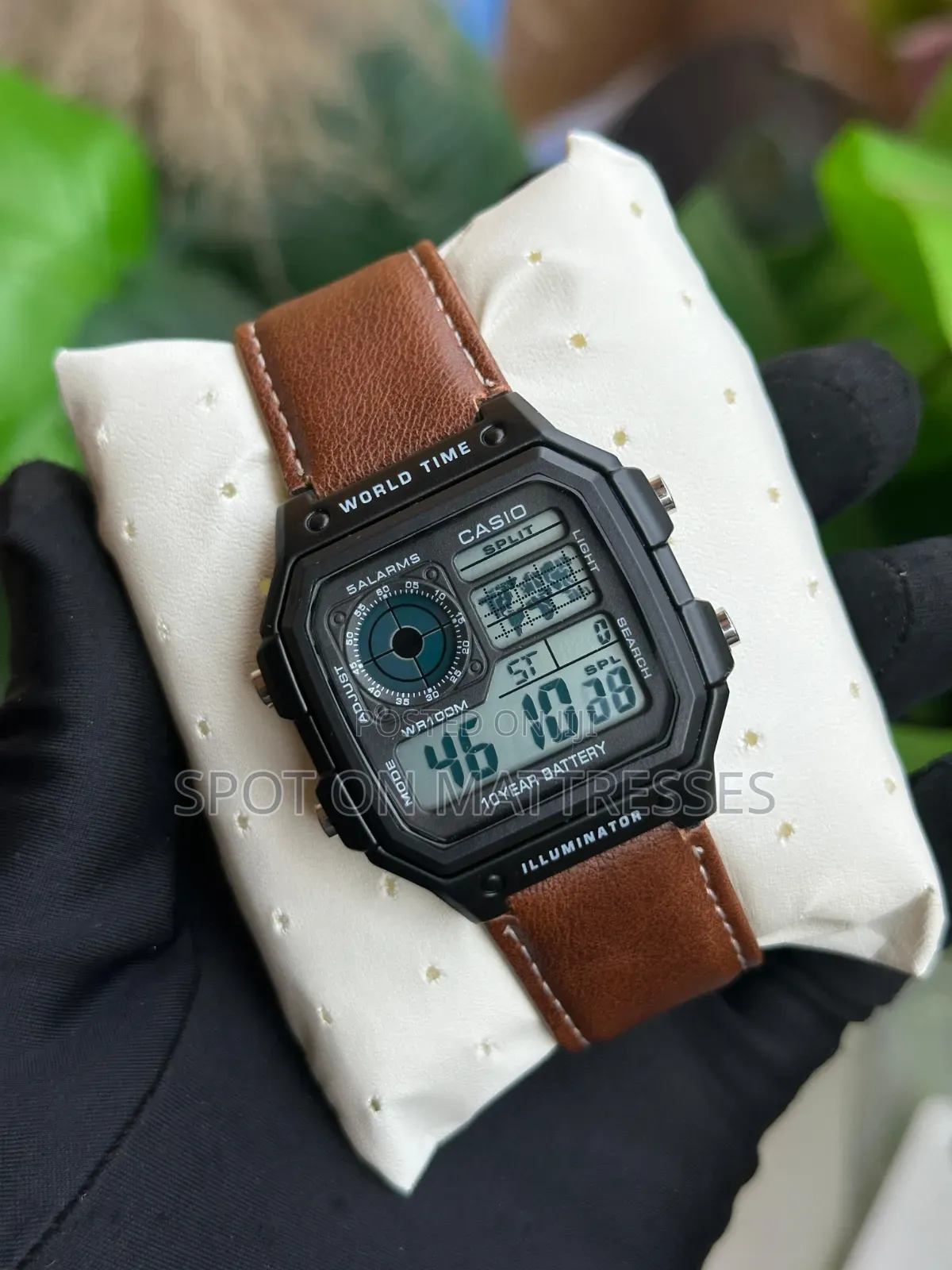 Casio Worldtime Watch for Men. Black/Green/Brown. Countrywide Delivery