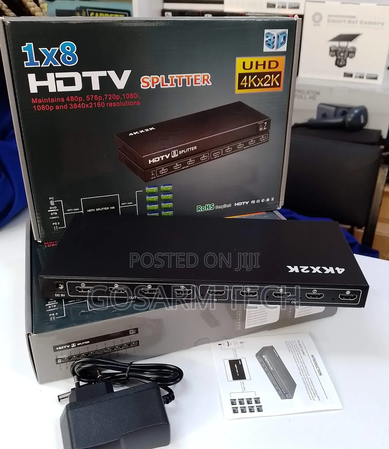 8 Way Hdmi Splitter 1*8 1 Input 8 Outputs