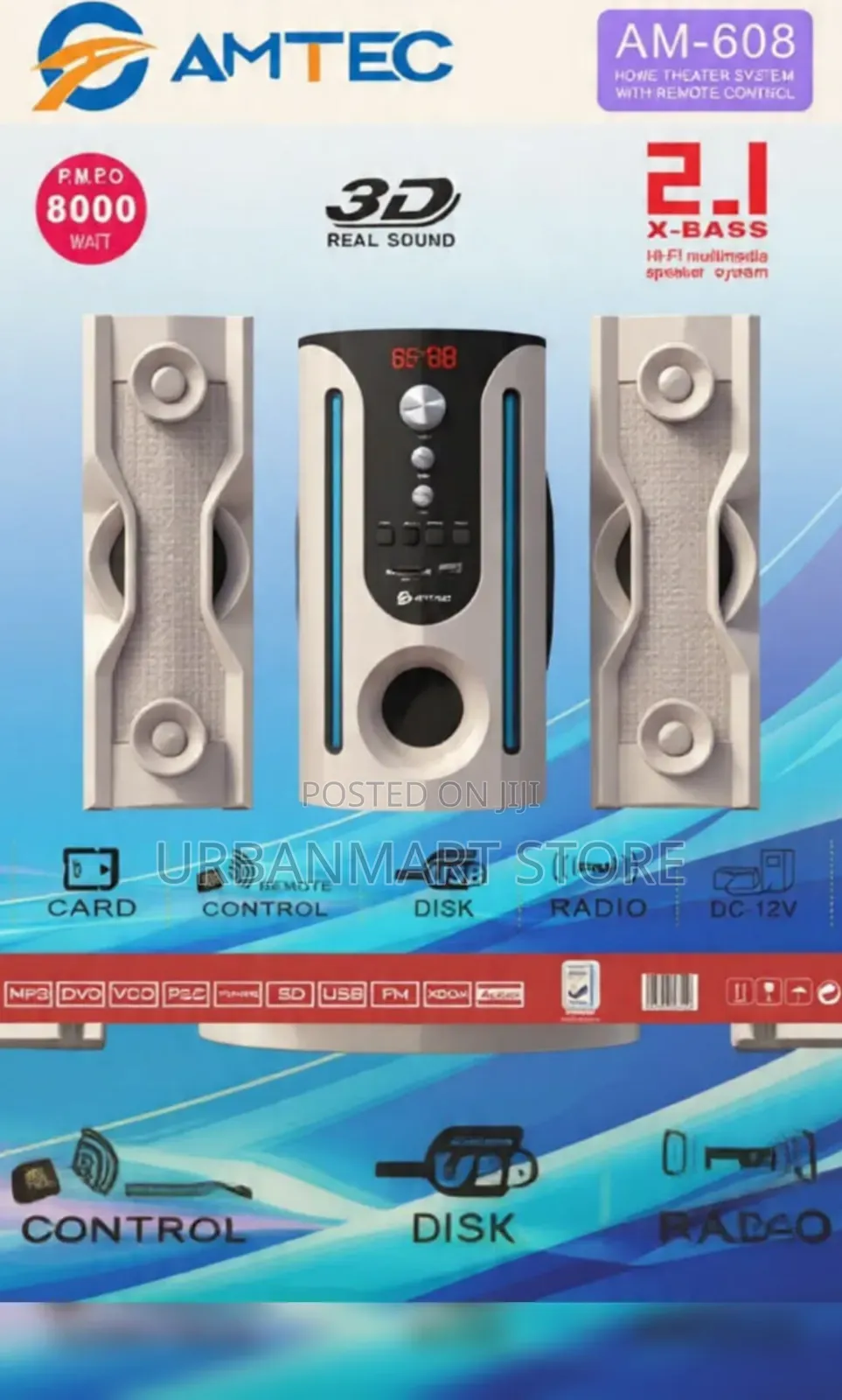 Brand New Amtec 8000W PMPO Bass Speaker System