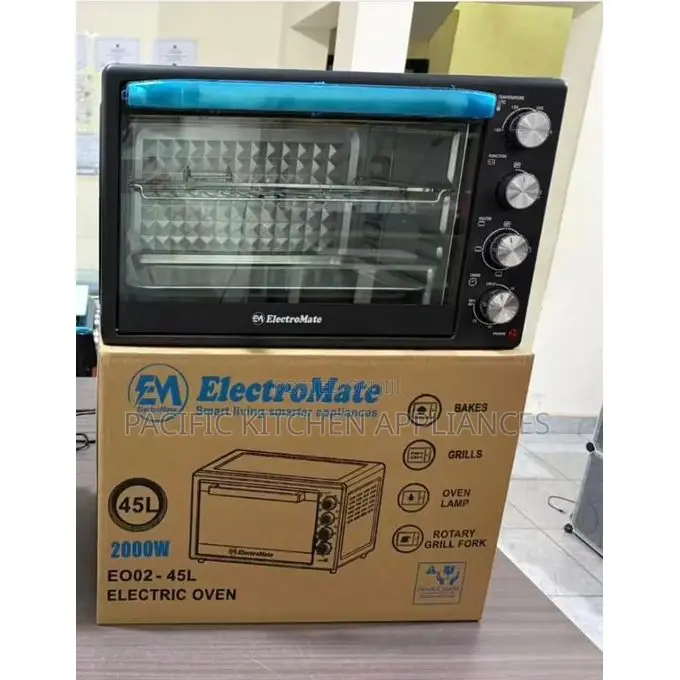 ElectroMate Electric Oven 45L EO02-45L – 2000W, Grill and Rotisserie