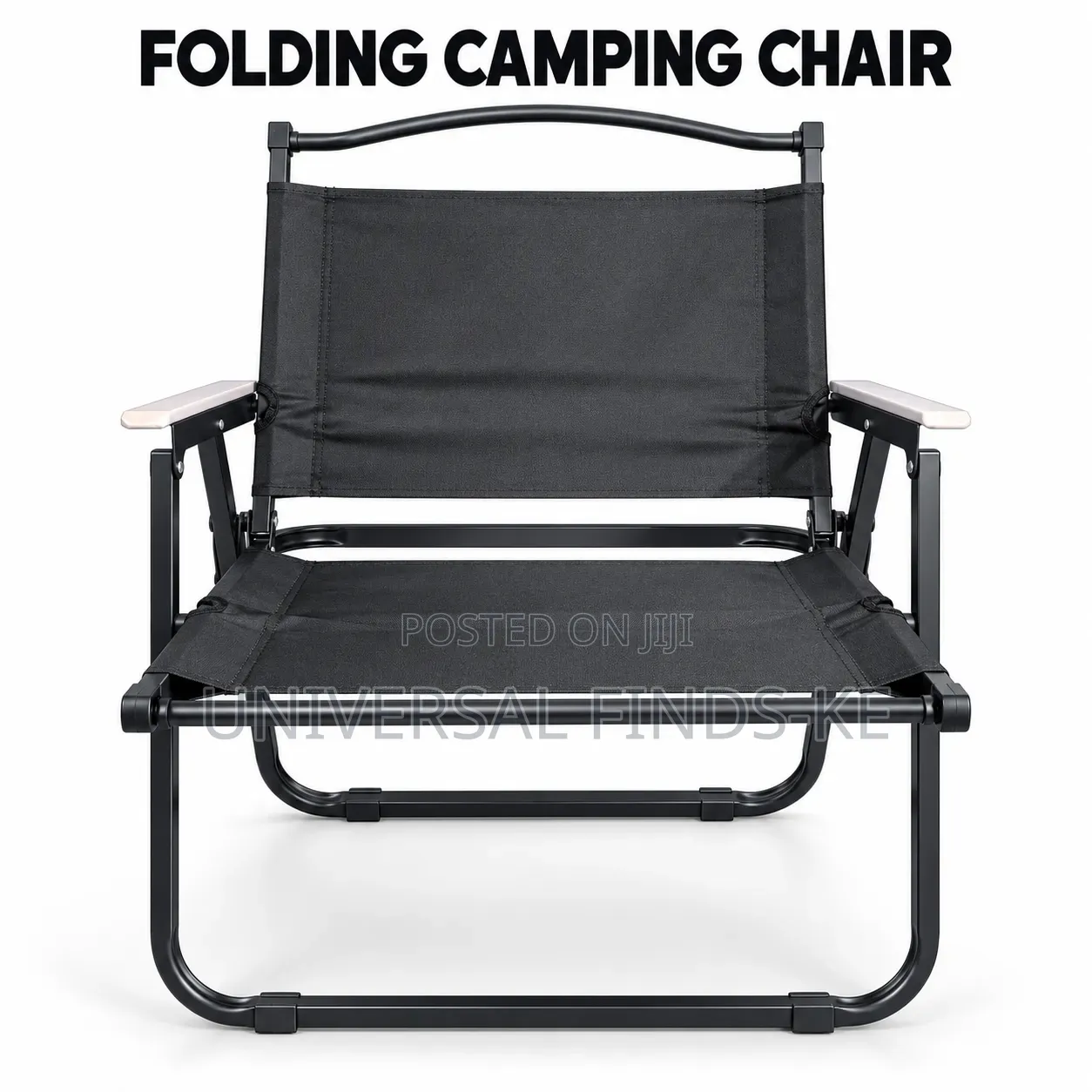 Compact Portable Black Chair for Camping and Outdoor Relaxation