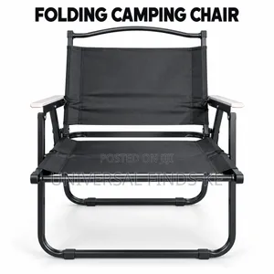 Compact Portable Black Chair for Camping and Outdoor Relaxation