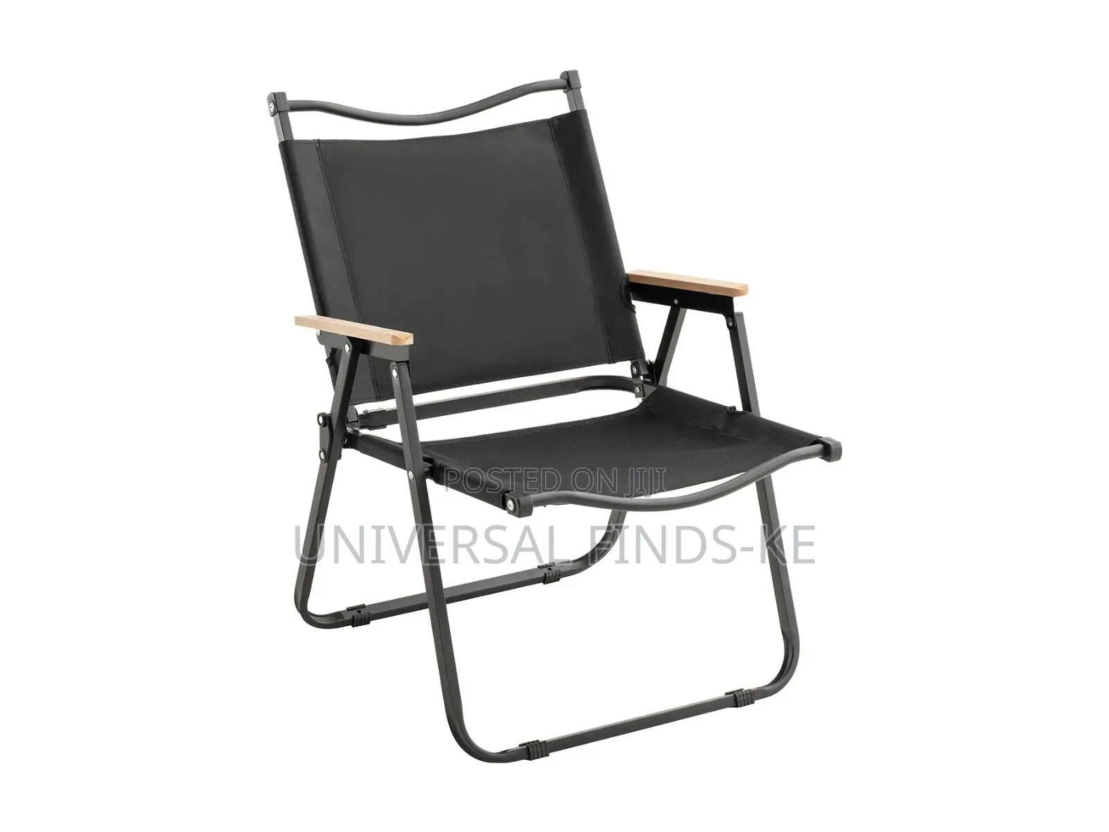 Compact Portable Black Chair for Camping and Outdoor Relaxation