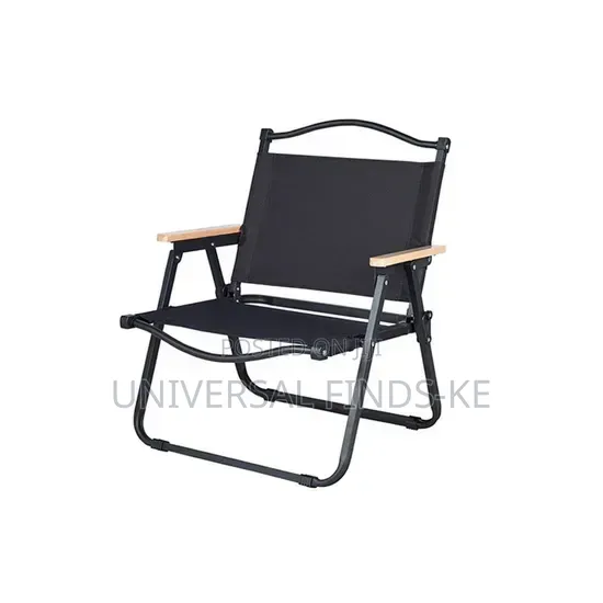 Compact Portable Black Chair for Camping and Outdoor Relaxation