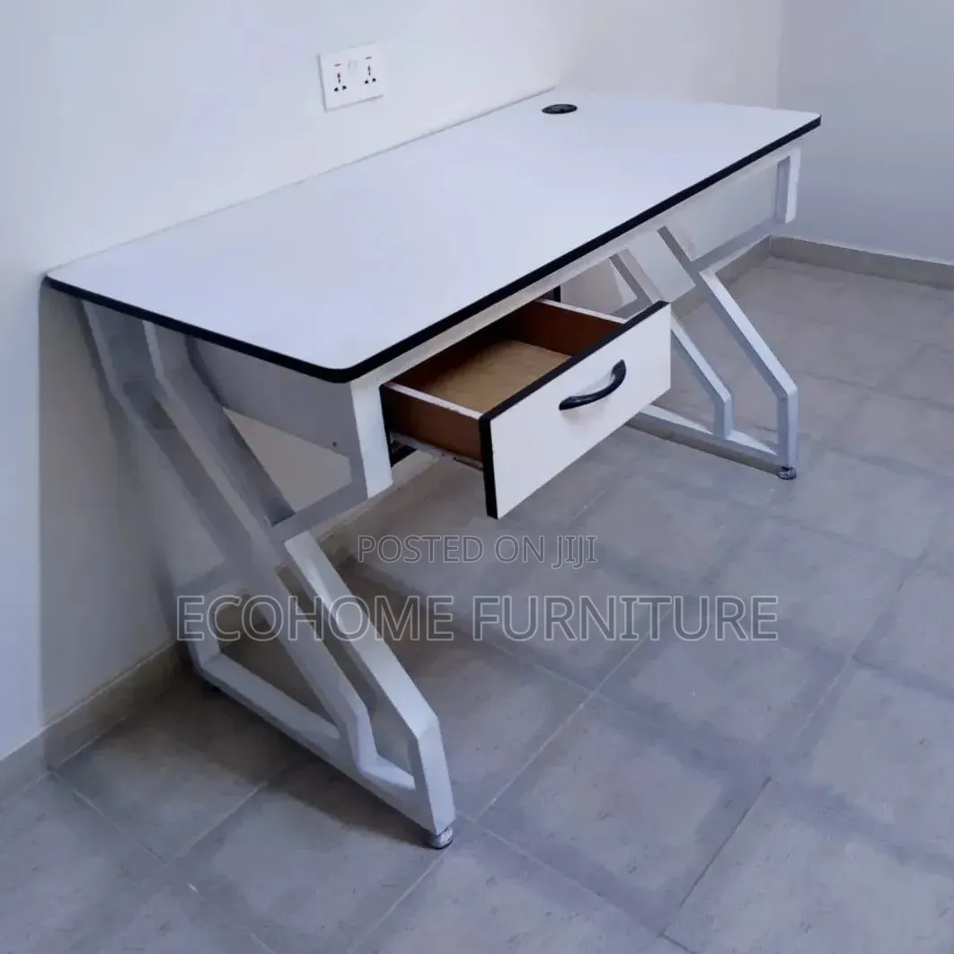 Office Desk With Drawer – Modern White Computer and Study Table