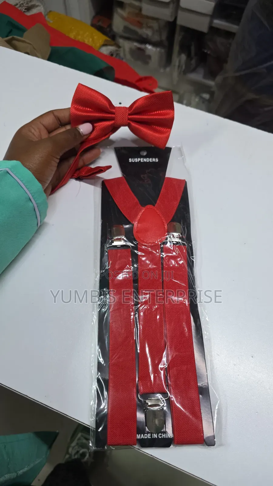 Red Suspender &Bowtie Set for Kids and Adults at 700