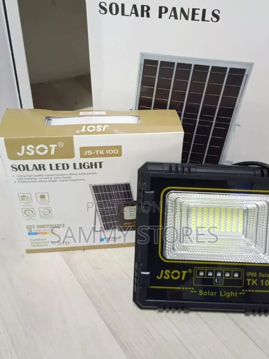 JSOT 100W Solar Street Security Light With LED Panel