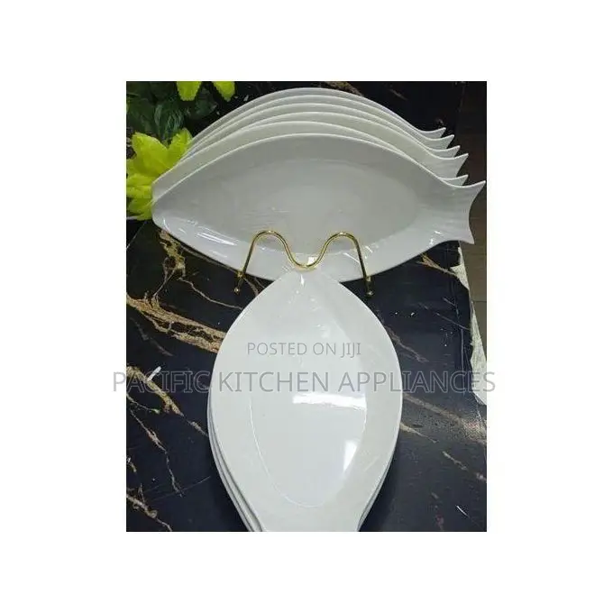 6pcs Fish Shaped Melamine Plates Dinner Set Plates