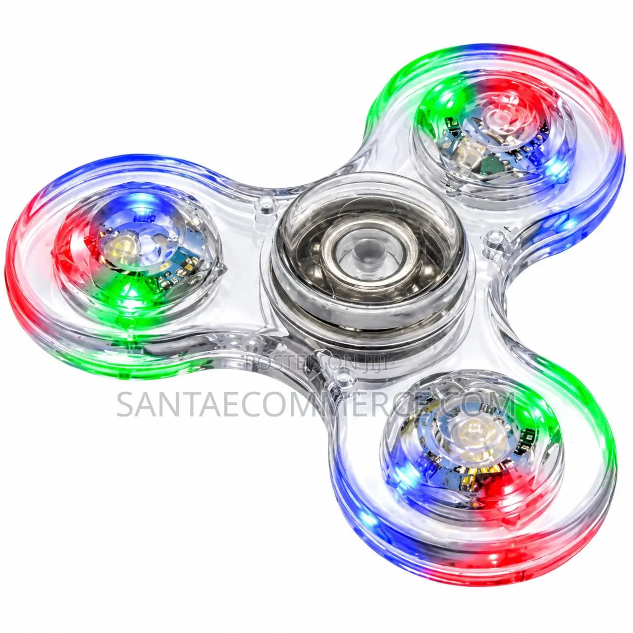 3D LED Light-Up Hand Spinner Toy – Colorful Tri-Color Illuminated