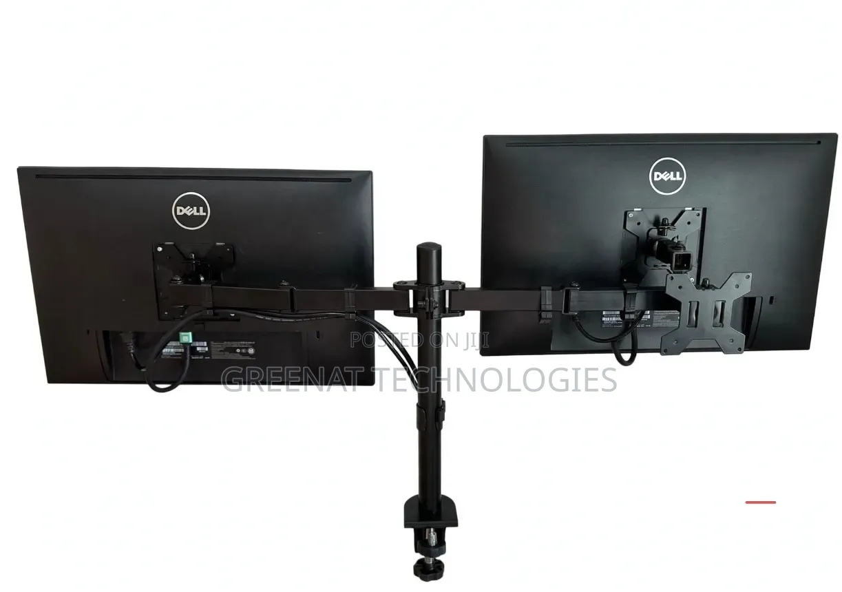 Dual Arm Monitor Stand Desk Mount - Holds 2 Monitors Up to 27 Inch