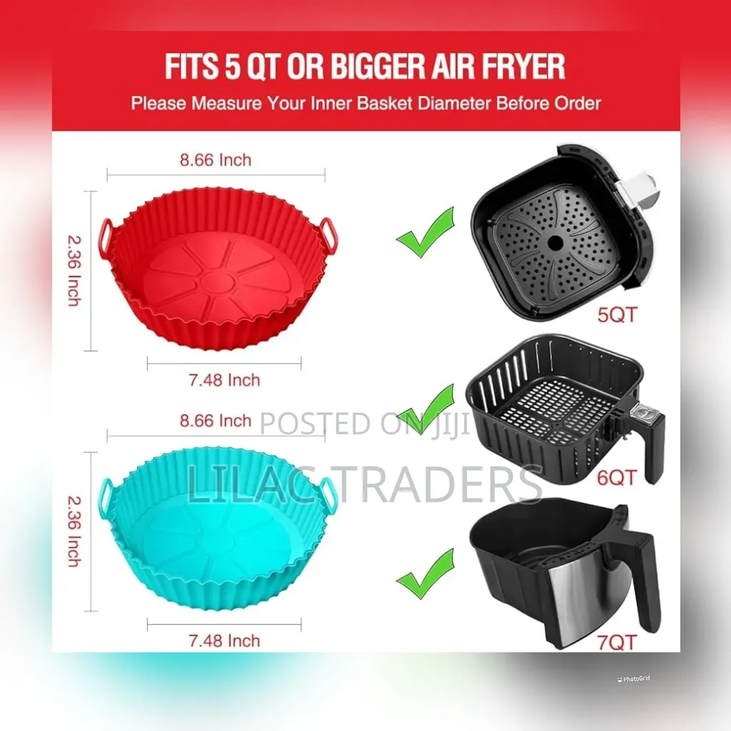 Reusable Food Grade Silicone Air Fryer Baking Tin Pa