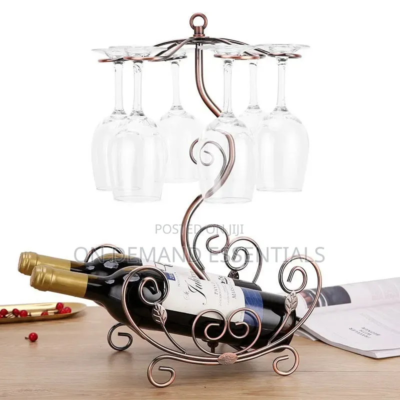 Luxurious Gold-Colored Home Wine Rack