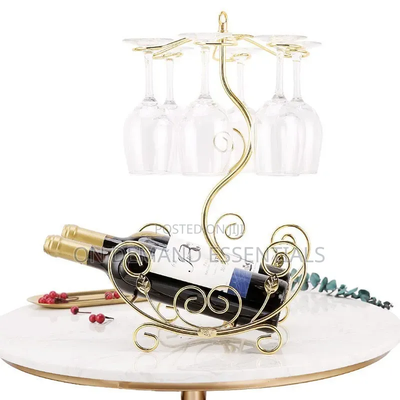 Luxurious Gold-Colored Home Wine Rack