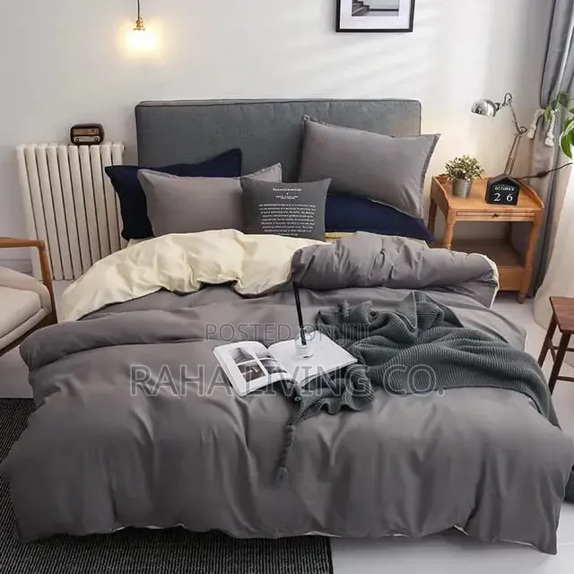Plain Double Sided Cotton Duvet Cover Set | 6x6/5x6