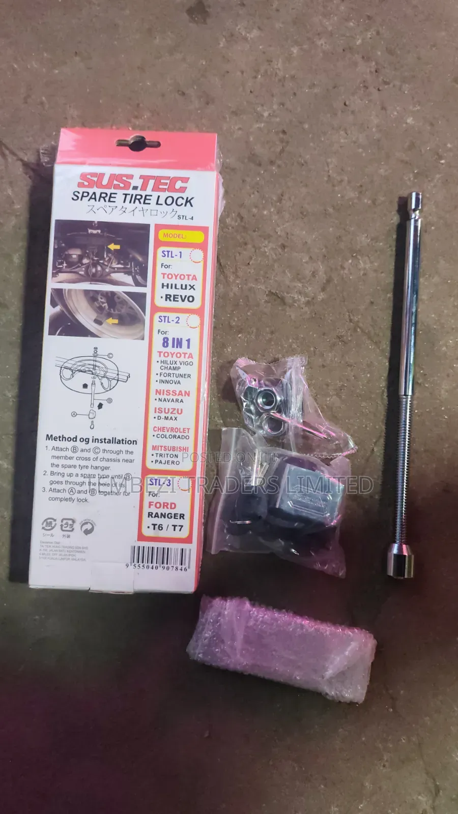 Quality High-Durability S.TEC Anti-Theft Spare Tire Lock Kit